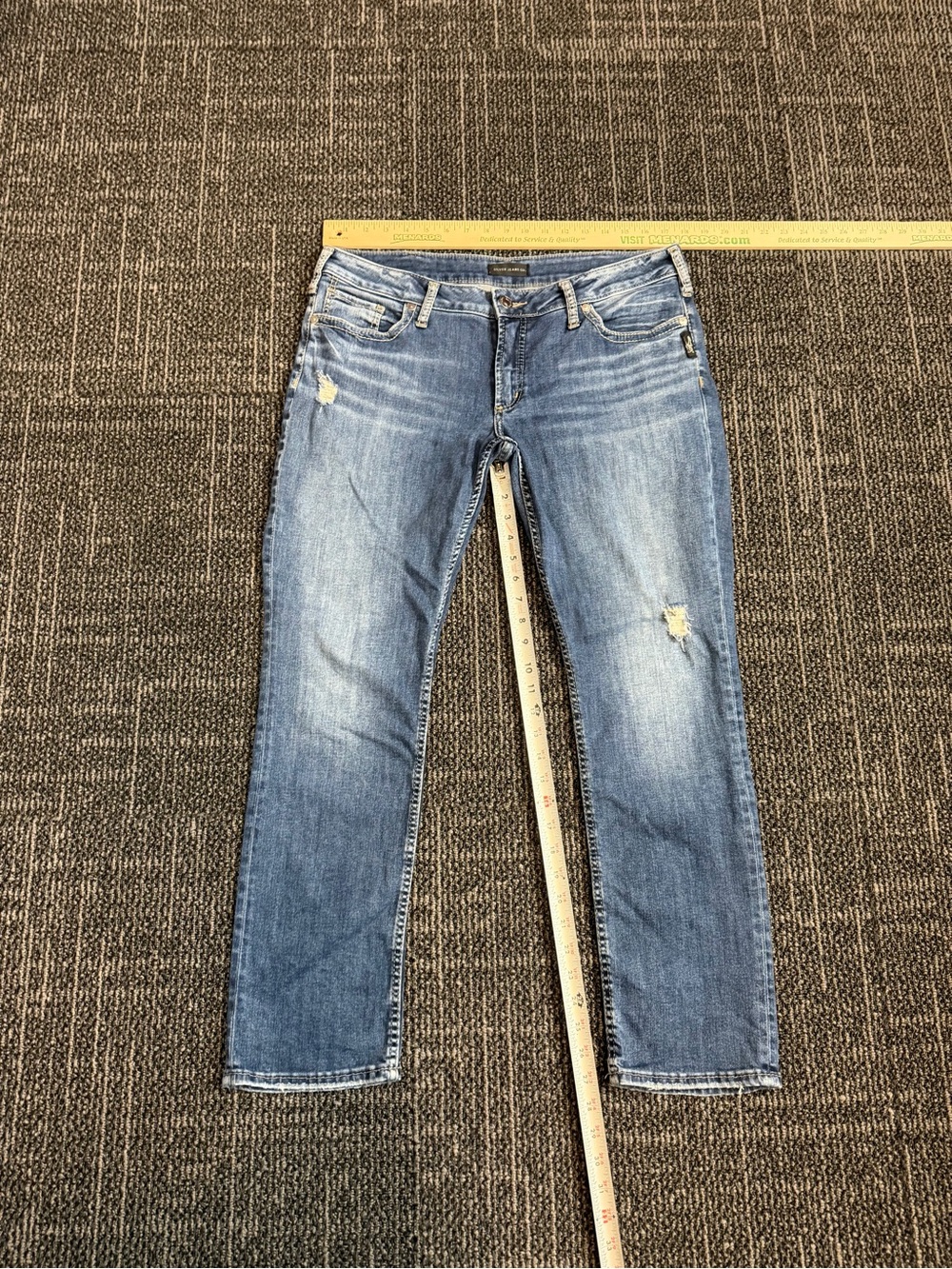 Silver Jeans Womens Suki Crop Mid Capri Low Rise Dark Denim Size W34 L30